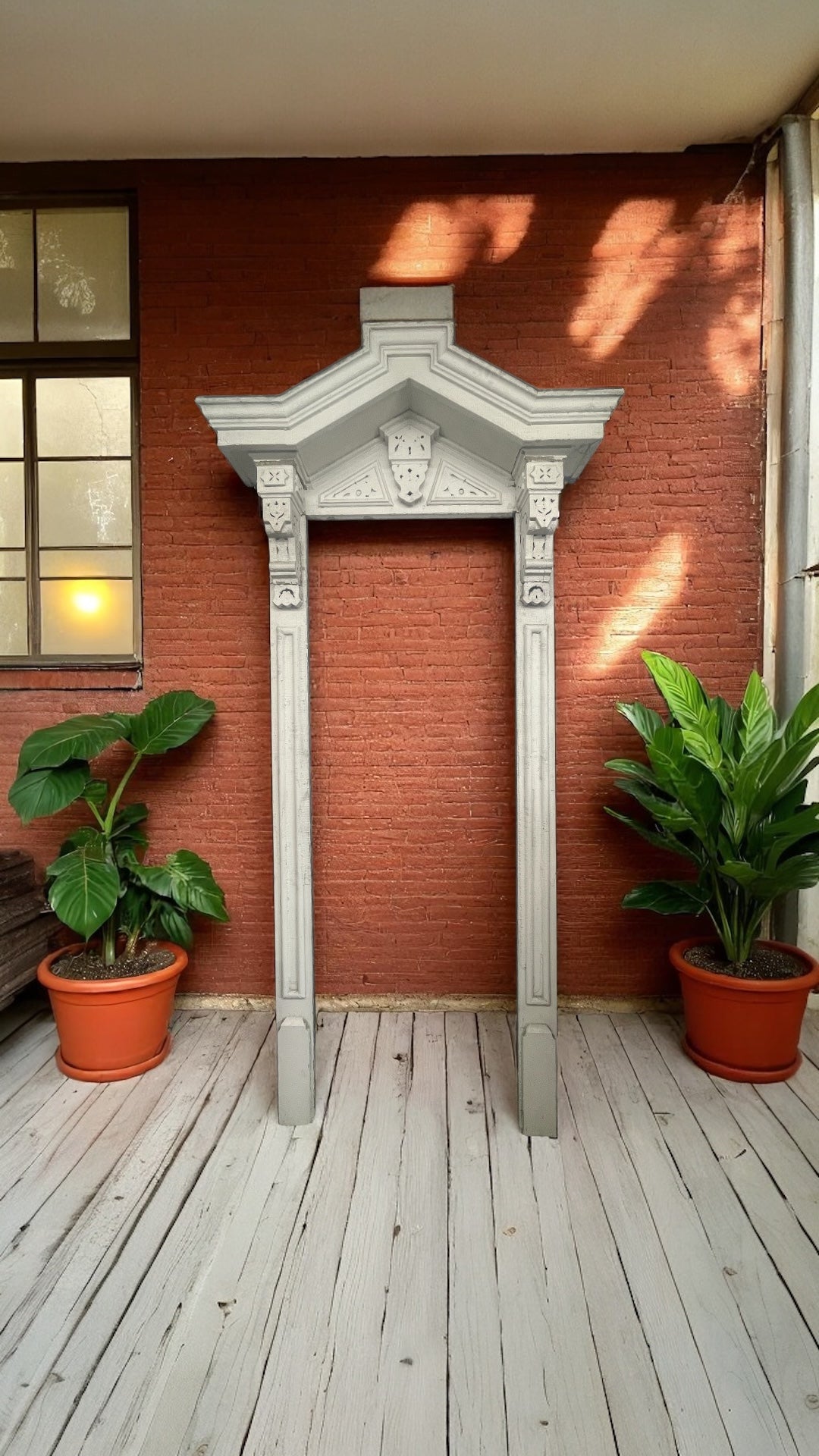Antique Window Surround and Pediment from 1858 Victorian House