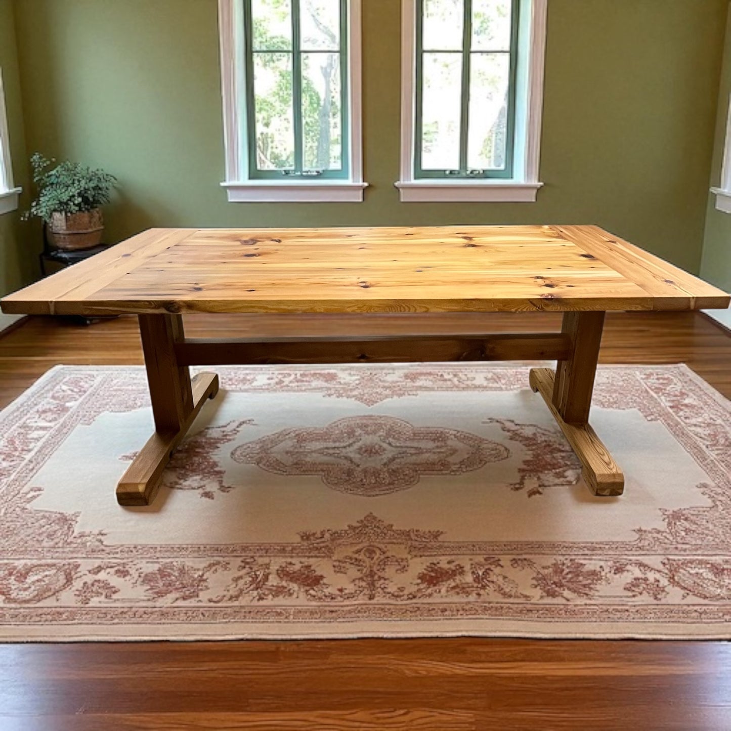 Custom Made Table Made From Reclaimed Antique Pine Table