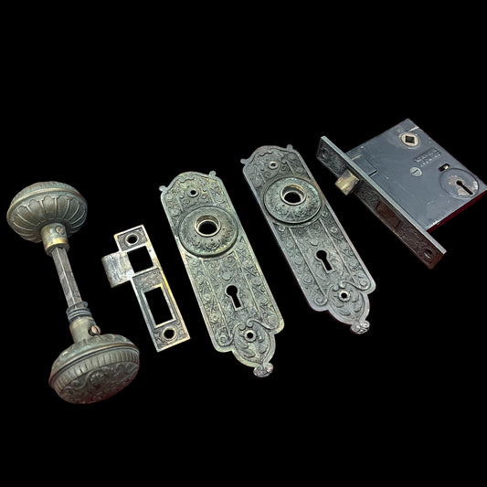 Antique Cast Bronze J. Lochner | Norwalk Door Hardware Set