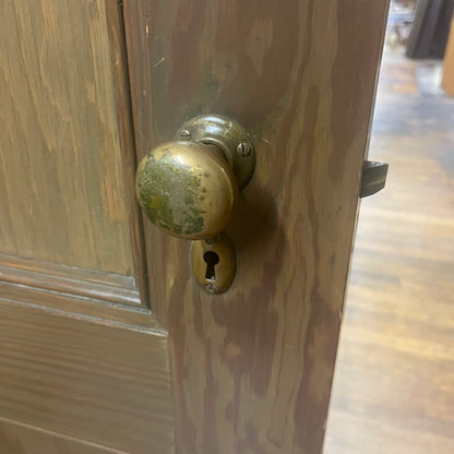 Antique Solid Door with Six Glass Window Panes