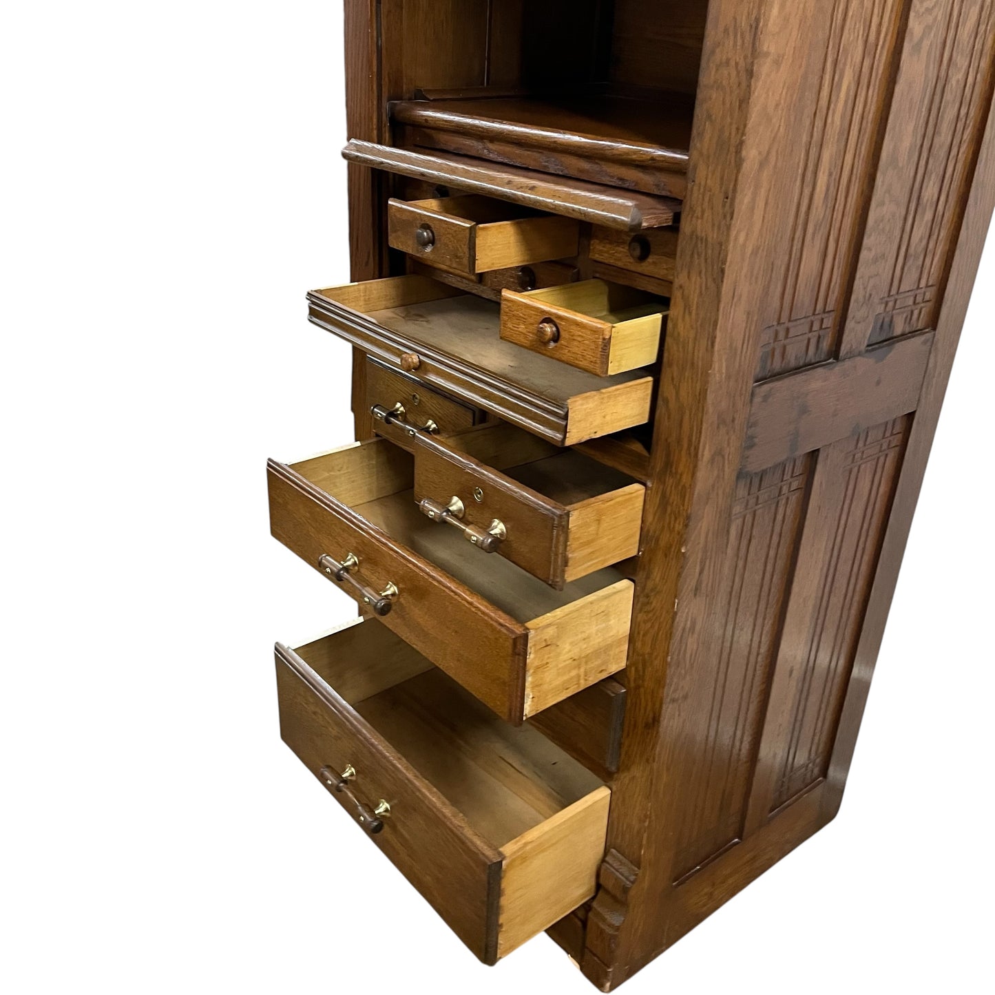 Rare Antique Oak Dental / Medical Cabinet