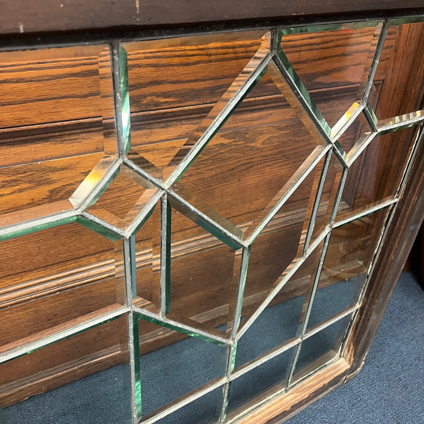 Antique Beveled Glass Leaded Window