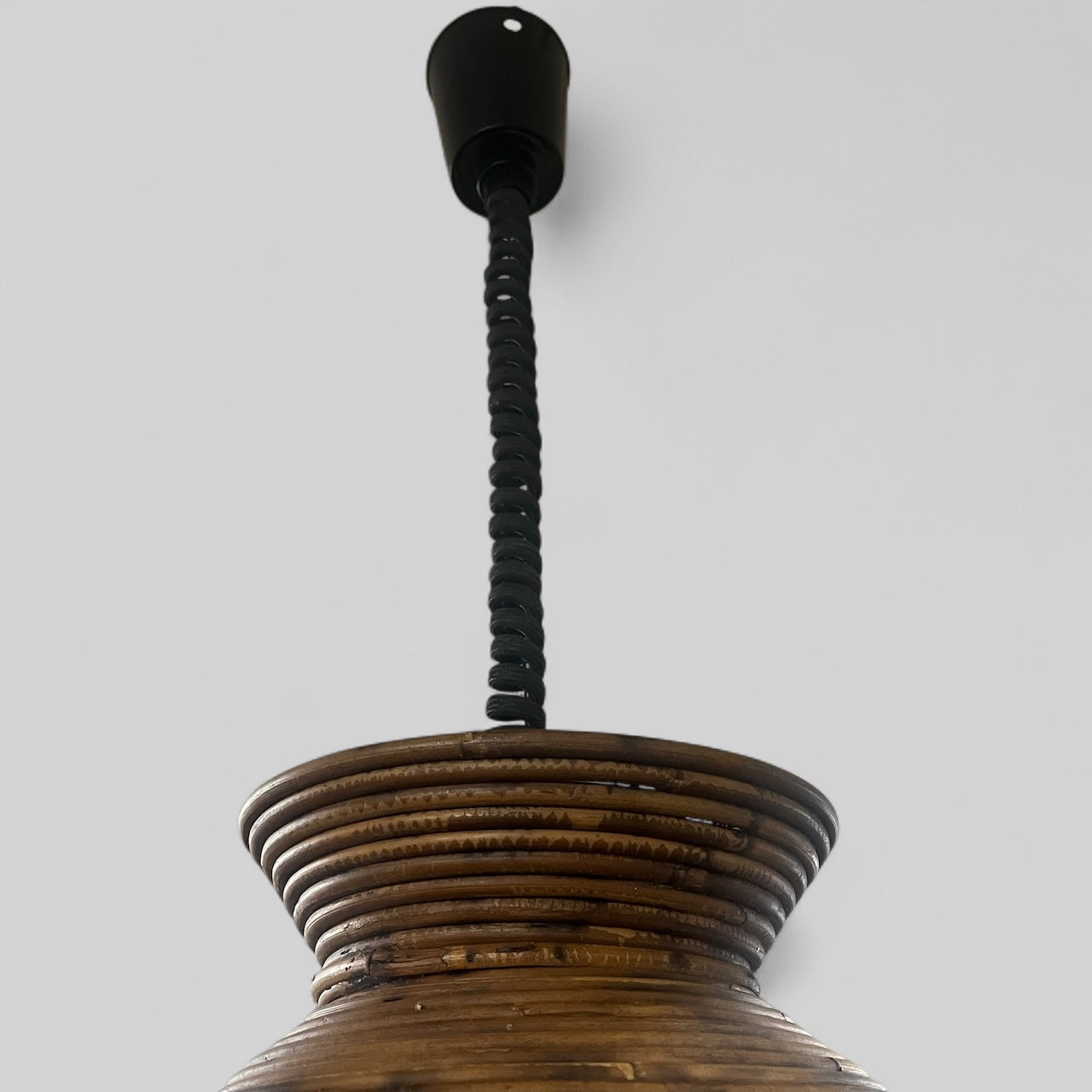 Extra-large Mid-Century Pencil Reed Pendant Light