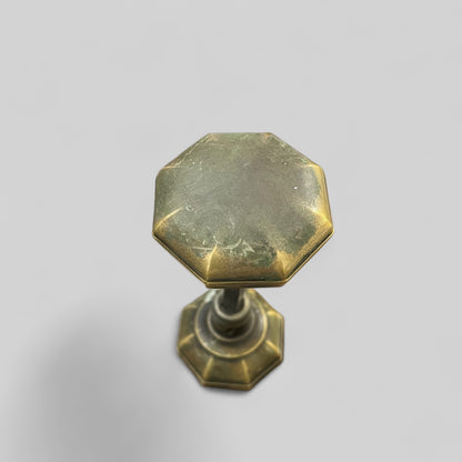 Antique Brass Octagonal Door Knob Set