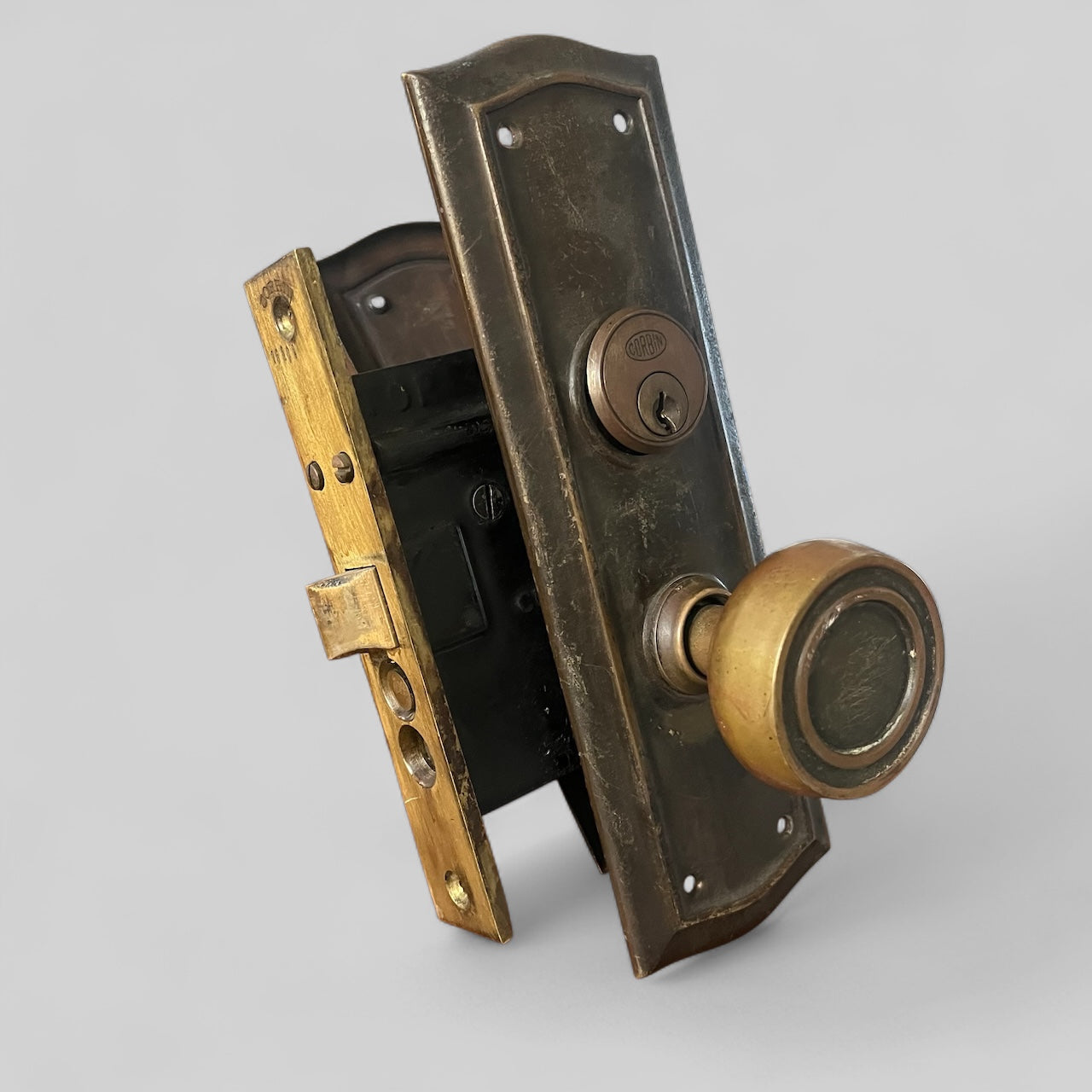 Antique Corbin Brass Exterior Door Hardware Set