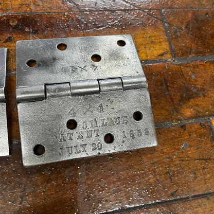 Antique Door Hinges Stamped 1858