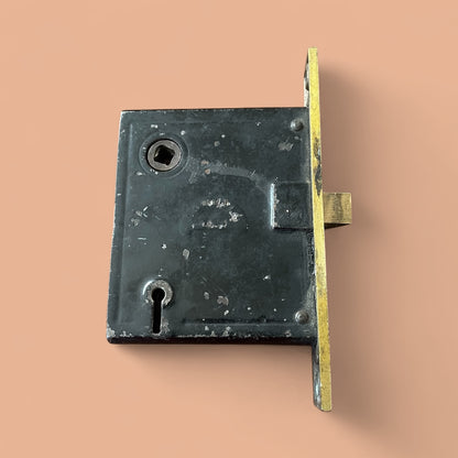 Interior Norwalk Mortise Lock #2495 With Functional Skeleton Key - Patent Date 1865
