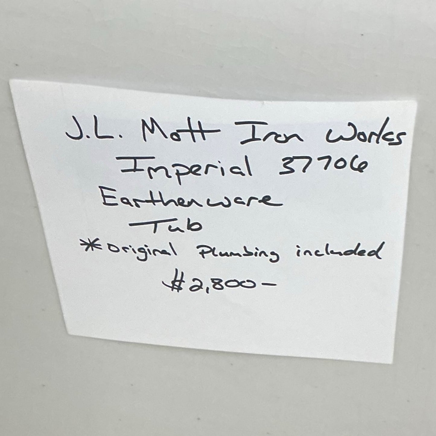 Antique Earthenware Tub(JL Mott)