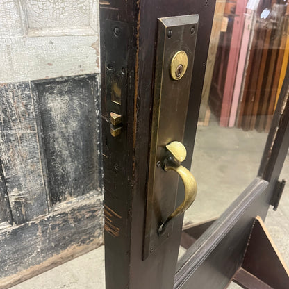 Large Antique Storefront Exterior Door With Thick Glass