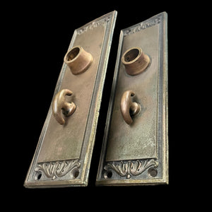 Antique Yale Cast Bronze Door Hardware Set Double Passage Lock From First National Bank