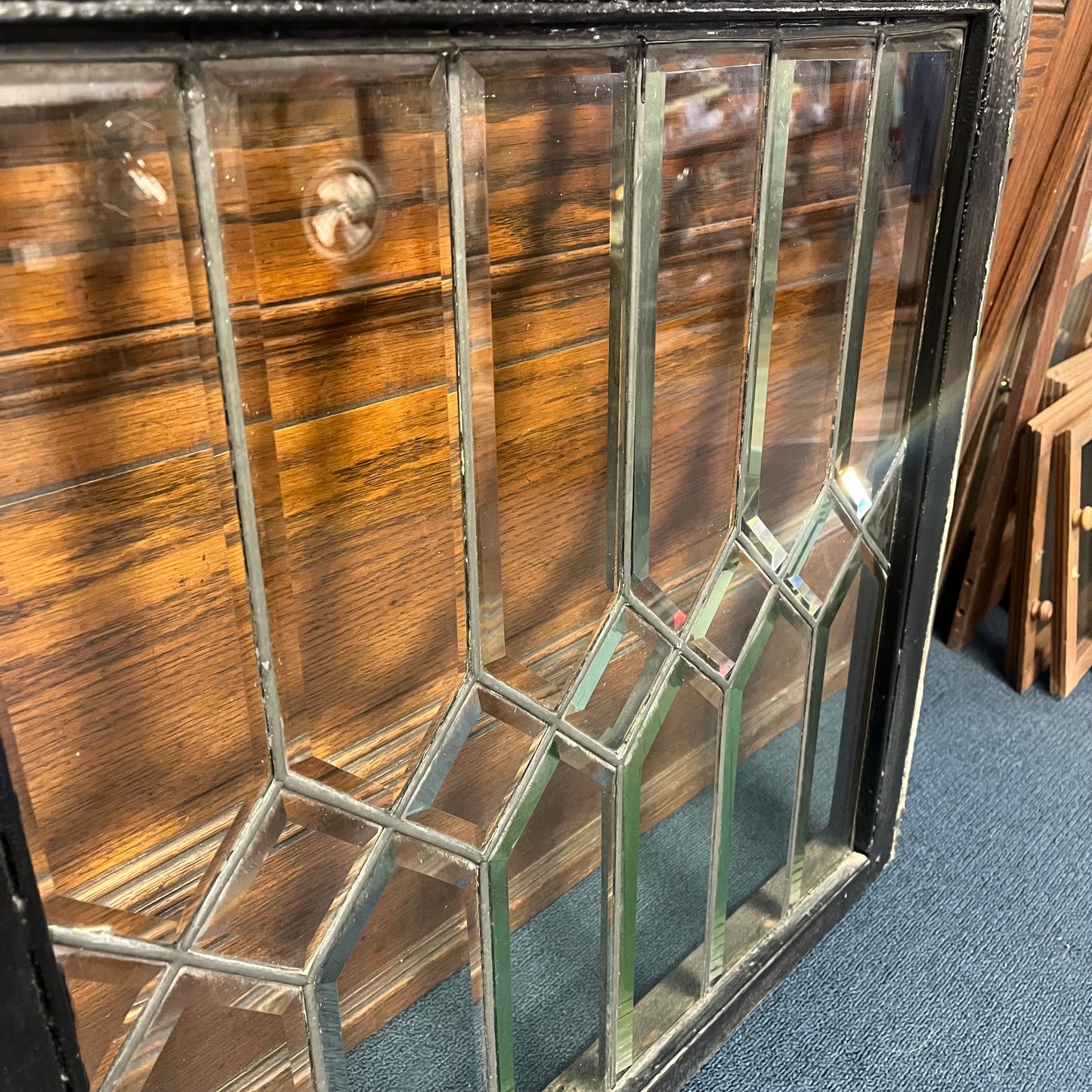 Antique Beveled Leaded Glass Window