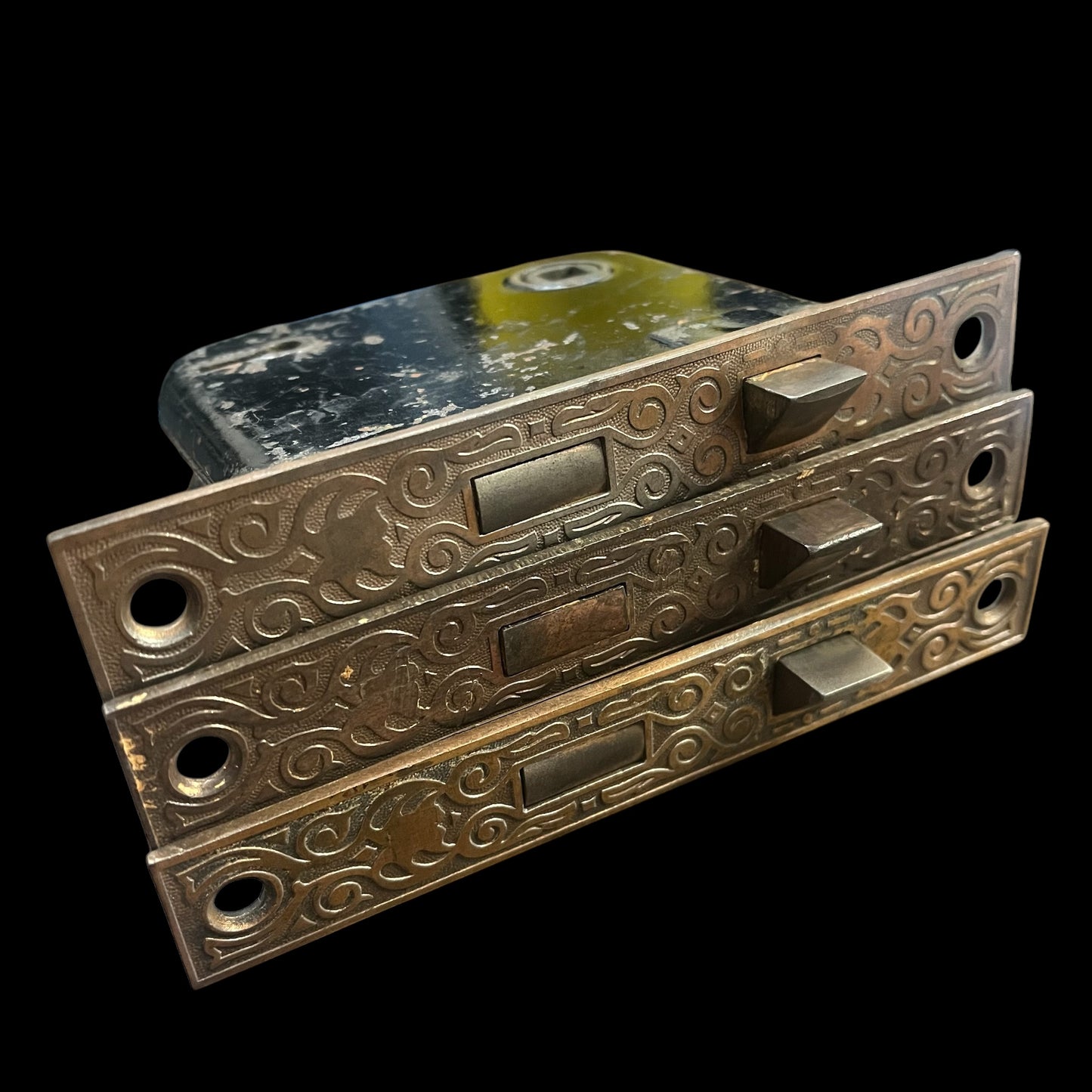 Antique Ornate Yale & Towne Steel Mortise Lock - #1000