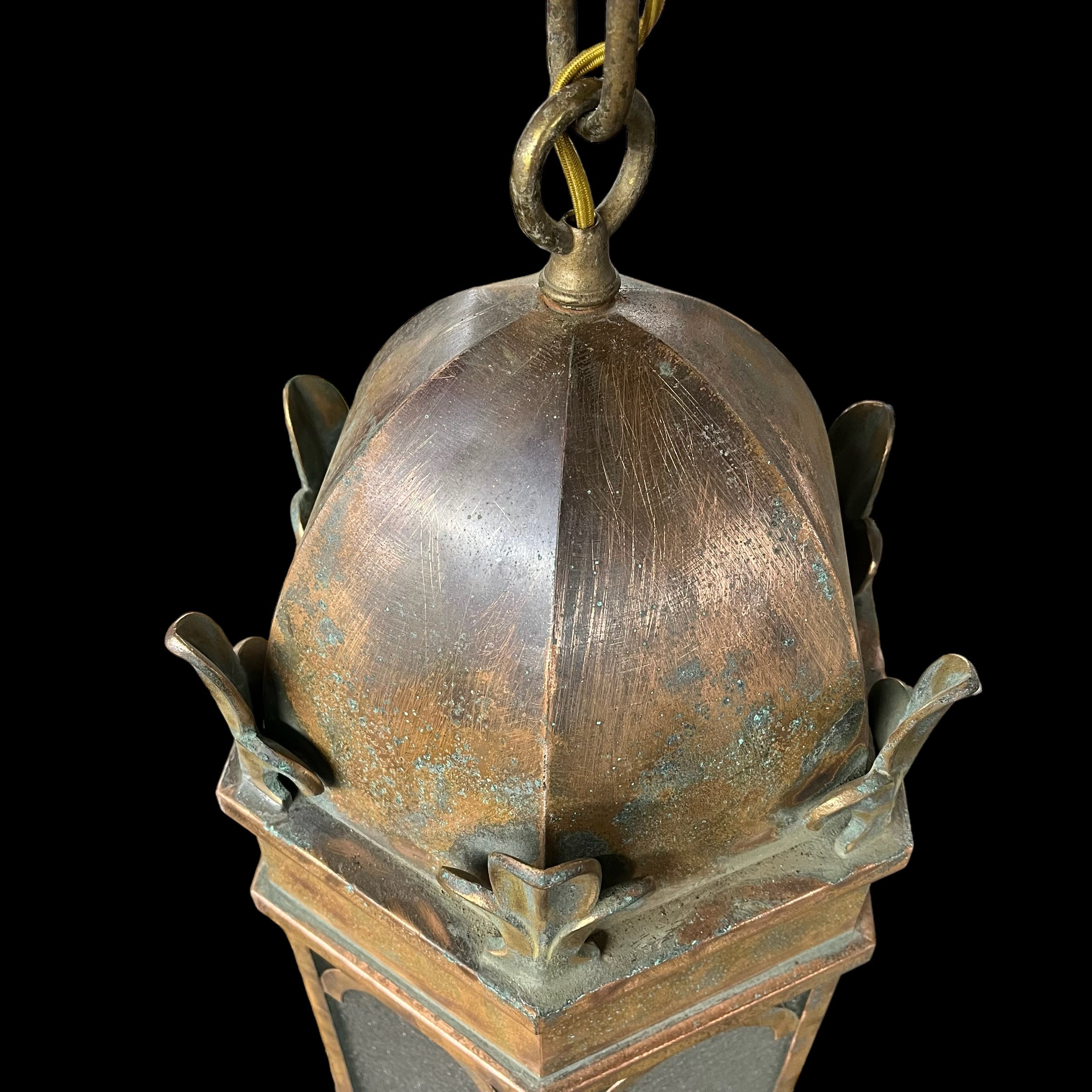 Antique Copper Pendant Light - New Wiring and Socket