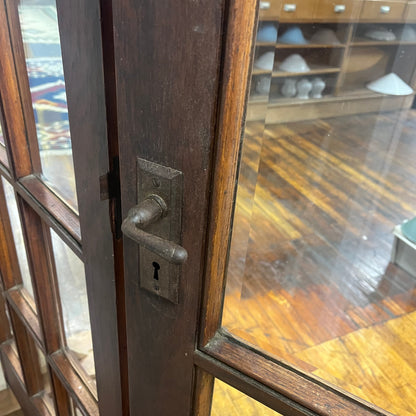 Antique Oak French Doors With Thick Beveled Glass And Original Hardware
