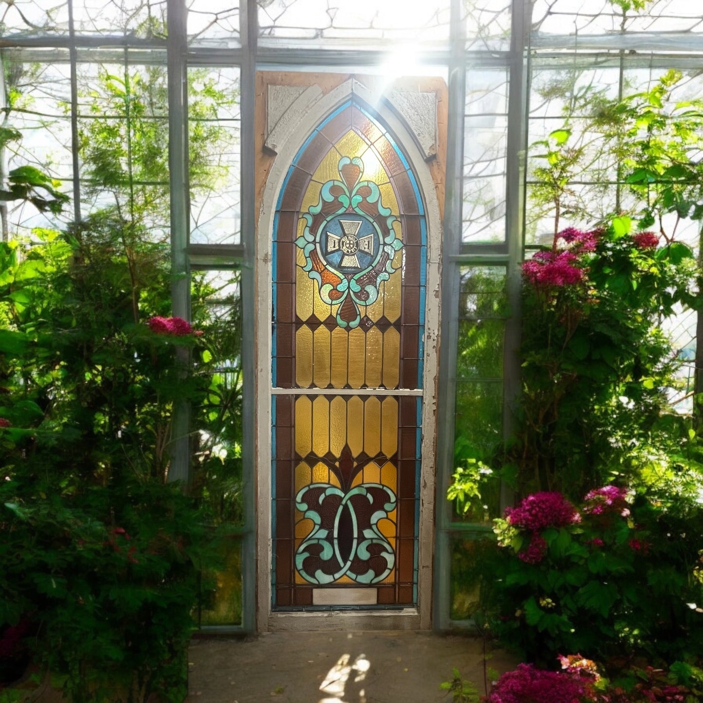 Antique Stained Glass Window From An Early 1900s Church