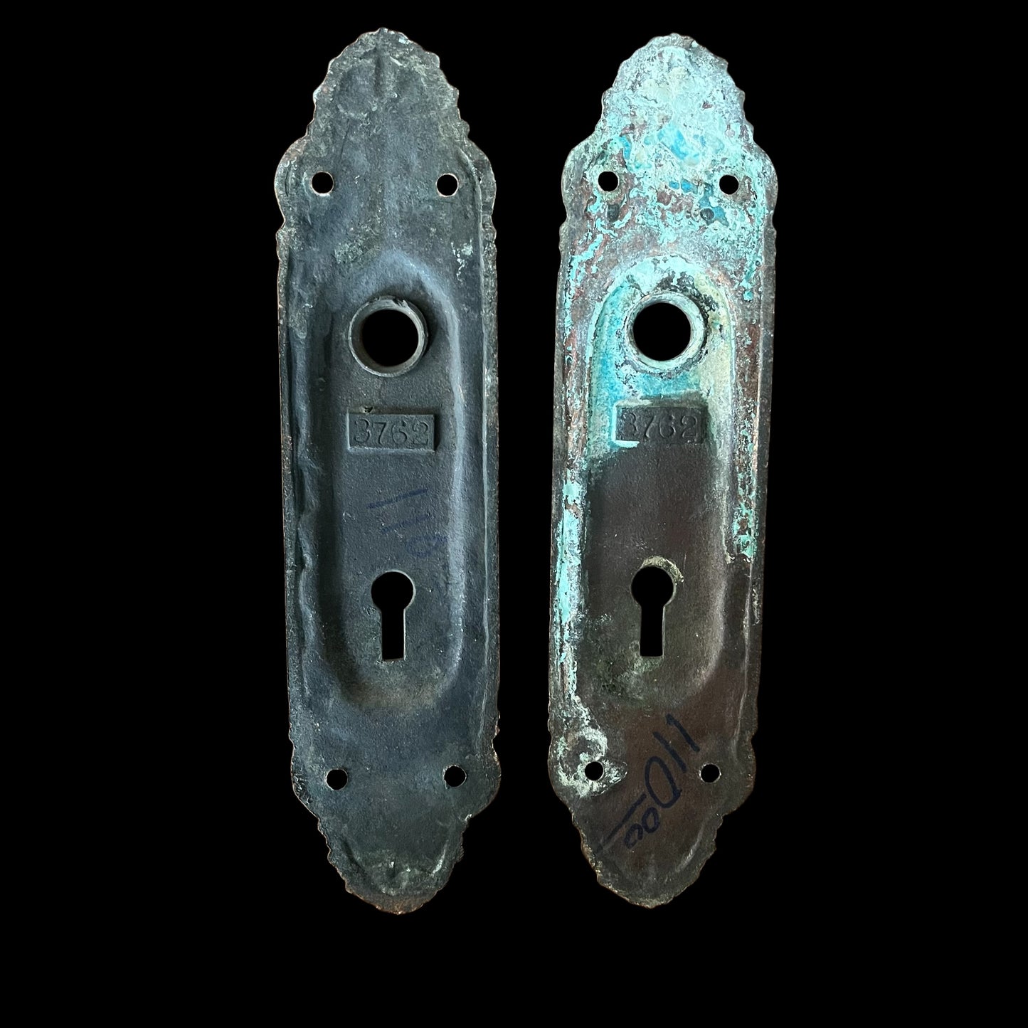 Antique Cast Bronze Escutcheons - Pair