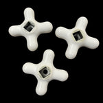Load image into Gallery viewer, Antique White Porcelain HOT, COLD, WASTE Faucet Knobs
