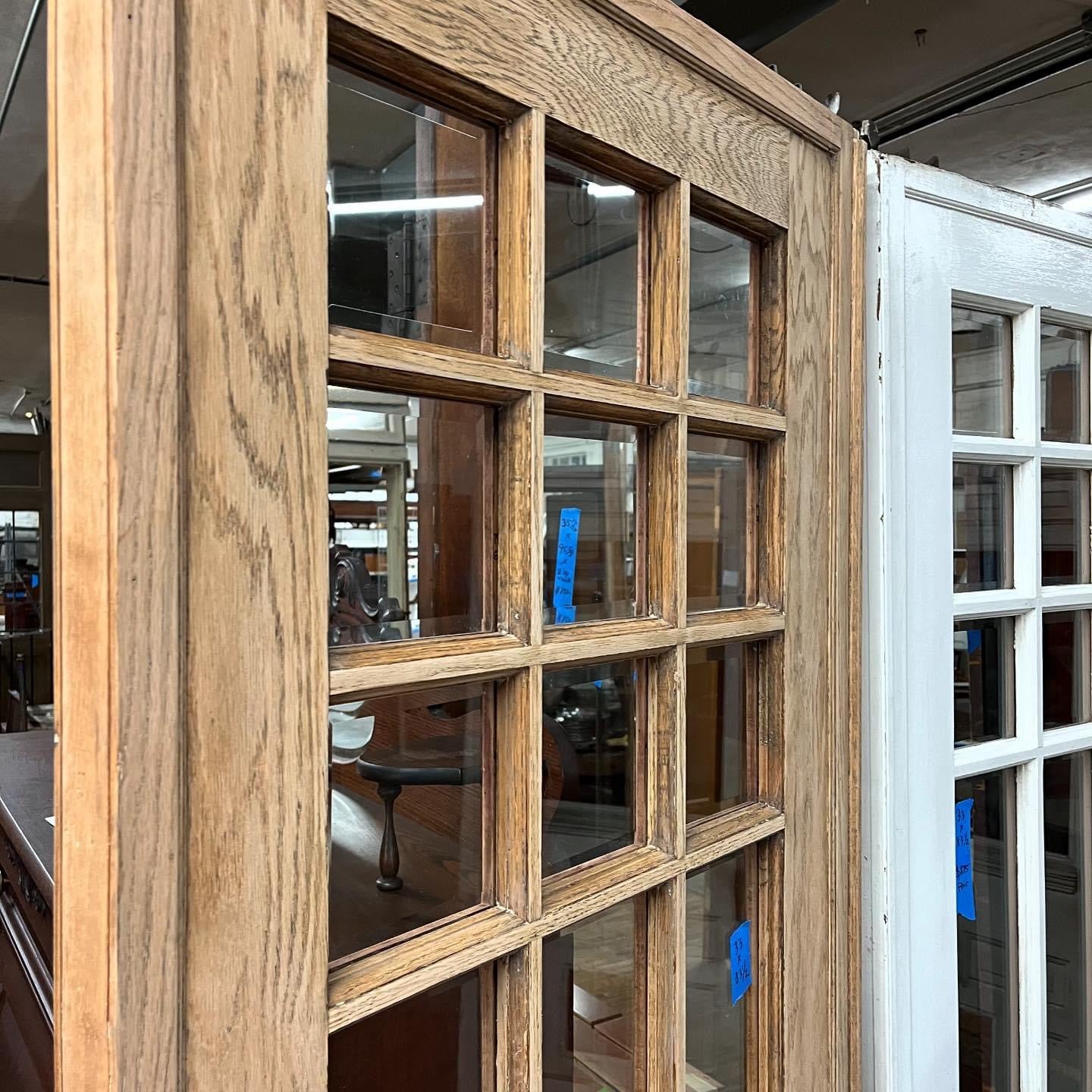 Gorgeous Antique Pocket Doors With Thick Beveled Glass