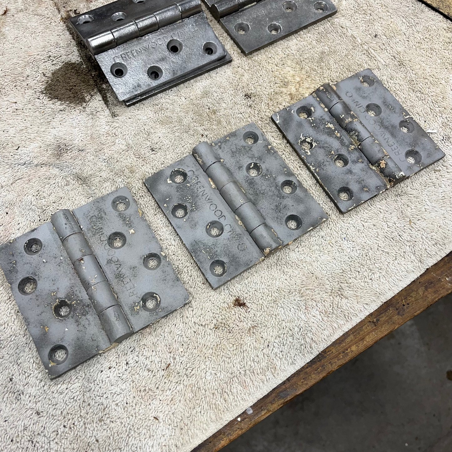 Antique Door Hinges Stamped 1858