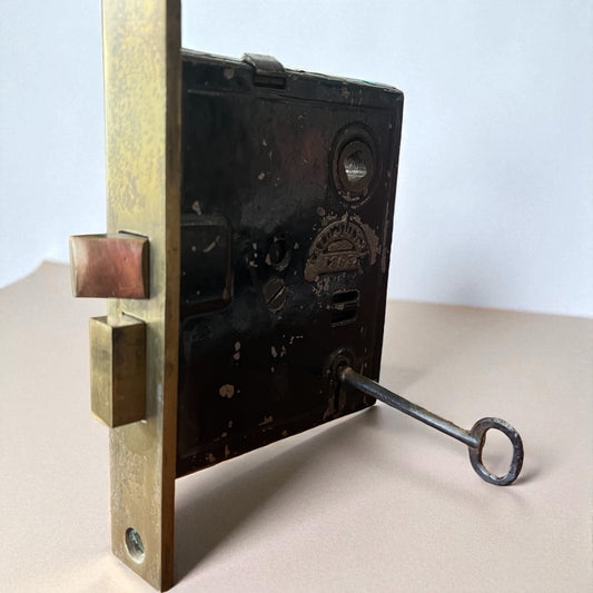 Interior Norwalk Mortise Lock #2495 With Functional Skeleton Key - Patent Date 1865