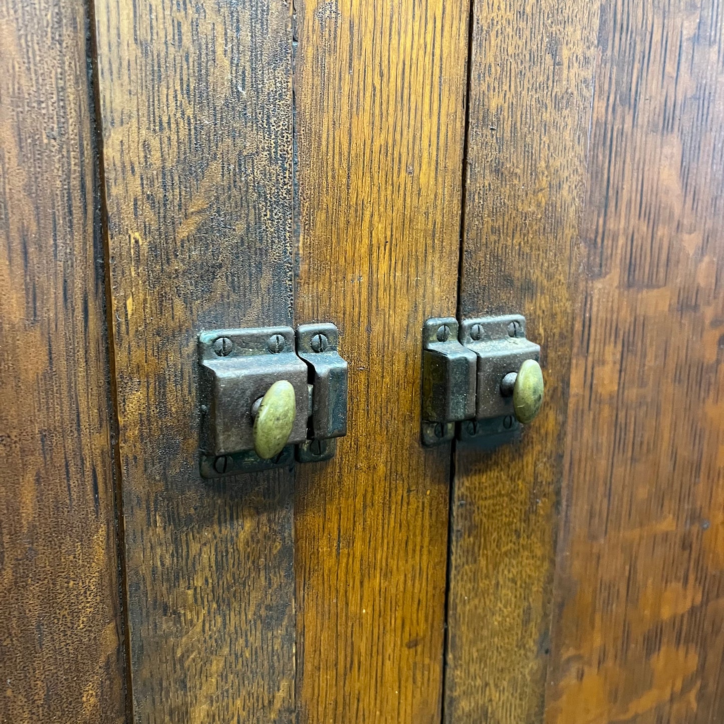 Tall Antique Oak Built-In Pantry