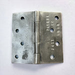 Load image into Gallery viewer, Antique Cast Iron Butt Hinges Made By Greenwood Mfg., Patented 1858
