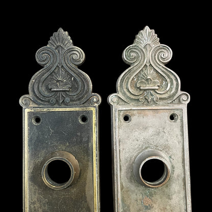 Pair of Antique Heavy Cast Brass Escutcheons