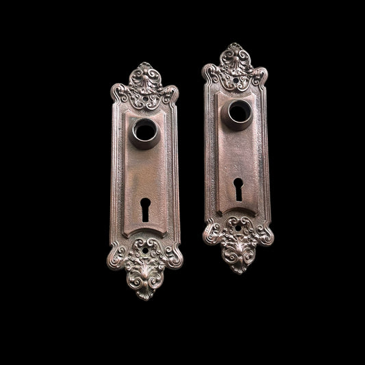 Antique Sargent & Co “Truro” Cast Iron Escutcheons - Pair