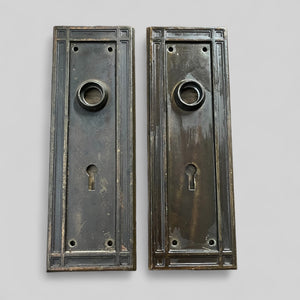 Antique Arts and Crafts / Mission Steel Door Knob Set