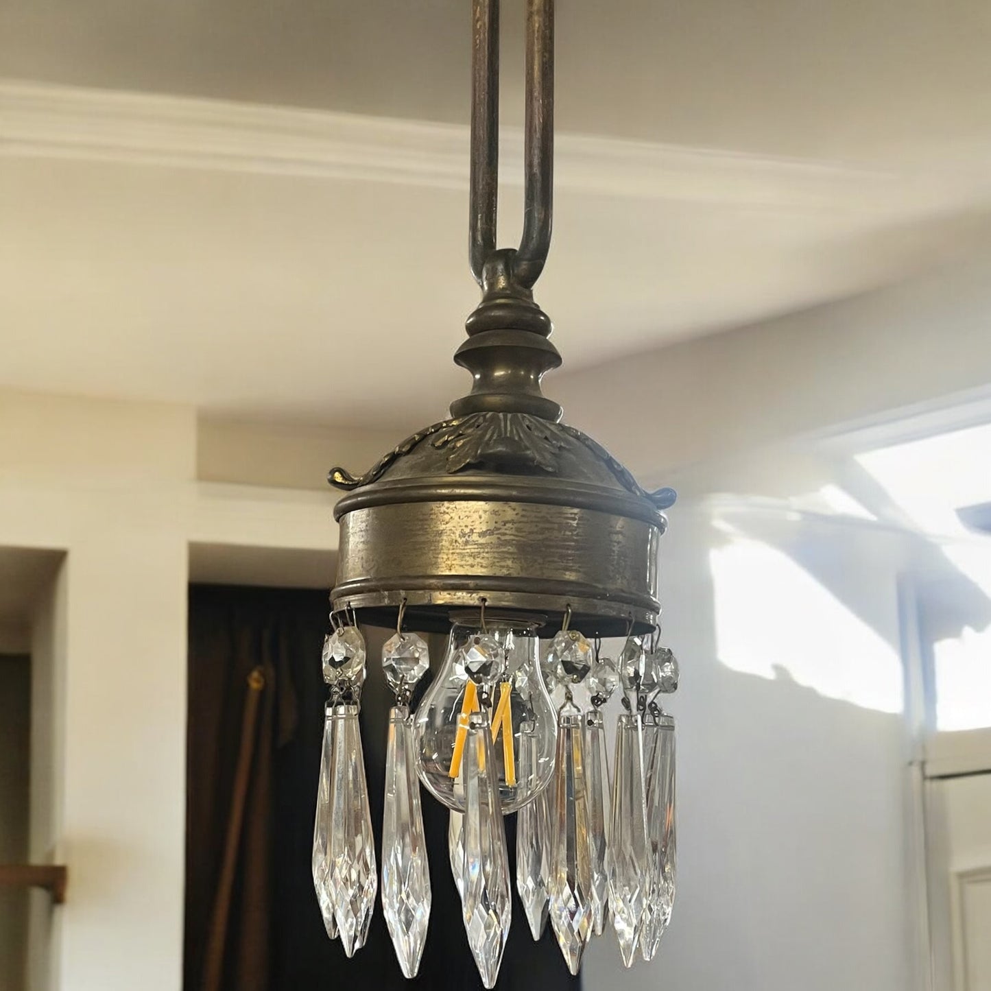 Antique Victorian Pendant Light - Rewired