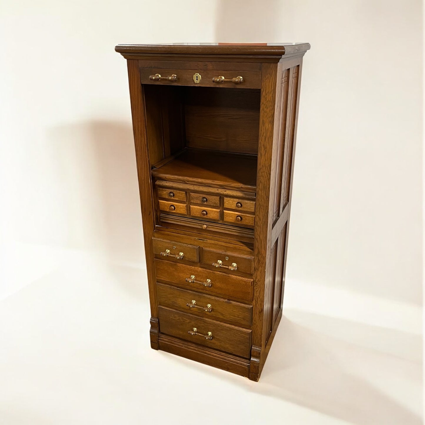 Rare Antique Oak Dental / Medical Cabinet