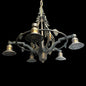 Antique Art Nouveau Five Arm Light/Chandelier (Rewired)