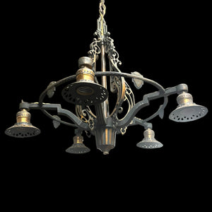 Antique Art Nouveau Five Arm Light/Chandelier (Rewired)