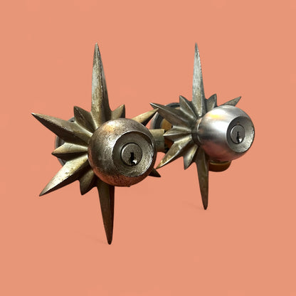 Mid-Century Schlage Starburst Doorknob Set With Extensions