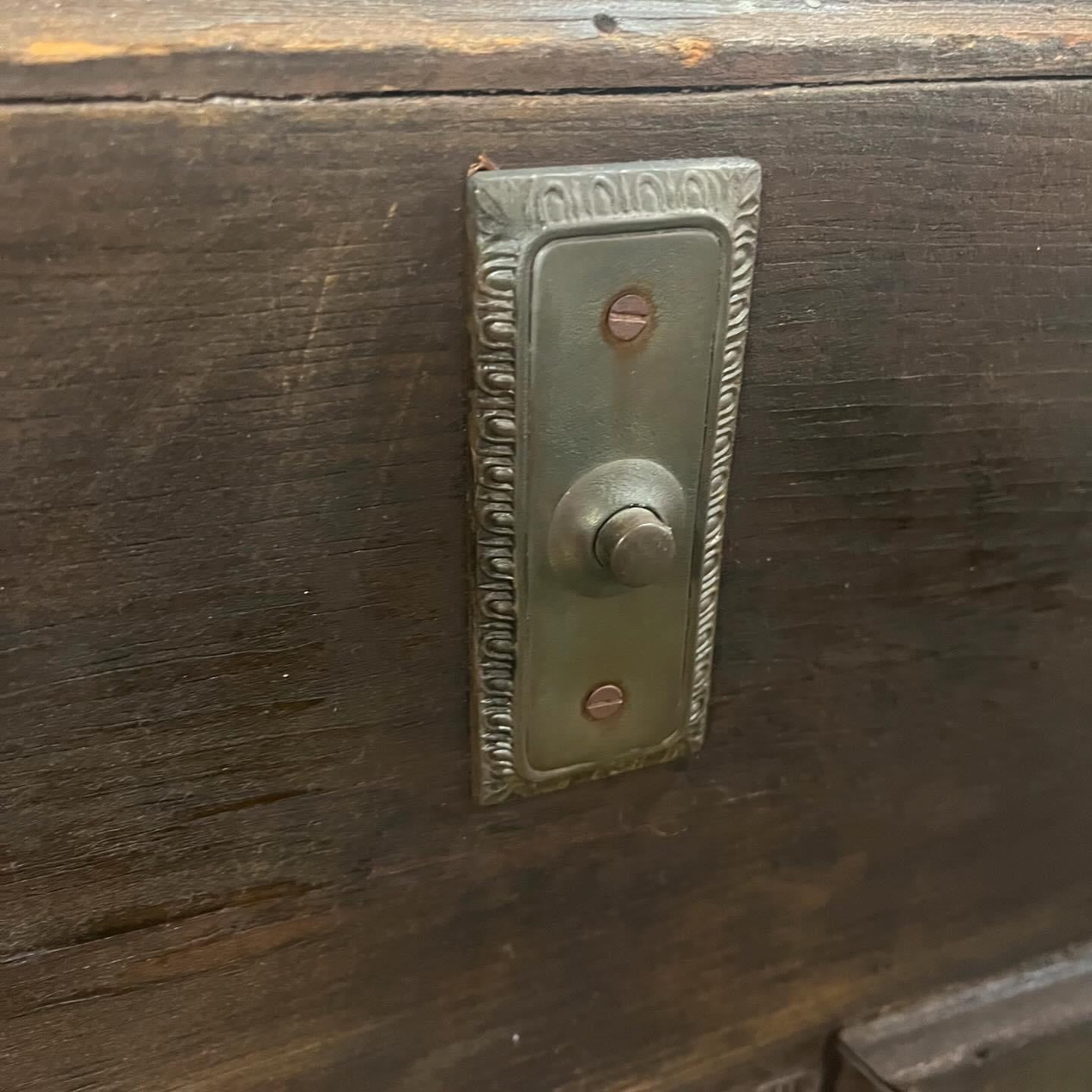 Antique Door with Wavy Glass and Doorbell