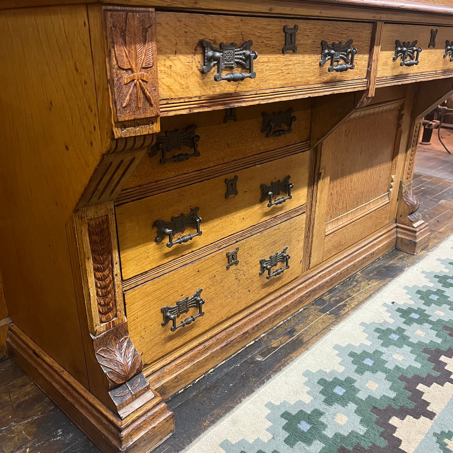 Huge Antique Victorian Hand-Carved Desk/Cabinet/Hutch/Bookcase (All Encompassing) Built-In