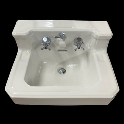 Antique “Standard” White Porcelain Sink with Nickel Plated Brass Legs/Towel Bars