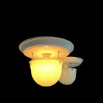 Load image into Gallery viewer, Antique Neoclassical Cast Opaline Glass Inverted Dome Pendant Light
