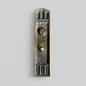 Antique Arts & Crafts Style Cast Bronze Exterior Door Plate Escutcheon with Reading Deadbolt