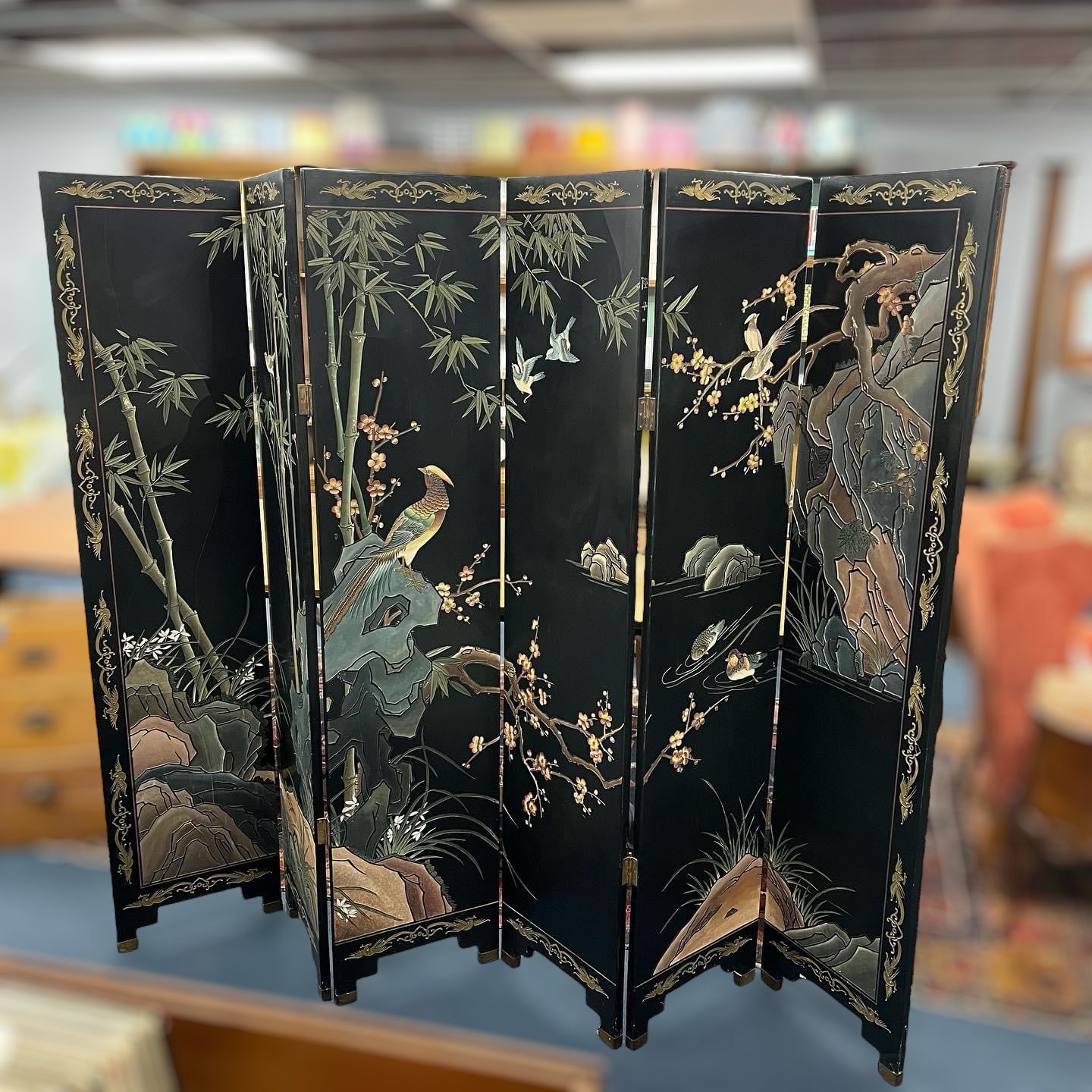 Vintage Chinese Folding Room Divider