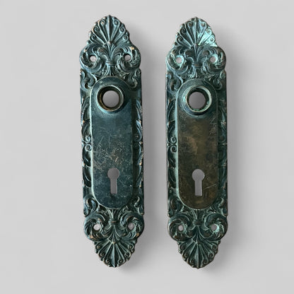 Antique Cast Bronze Escutcheons - Pair