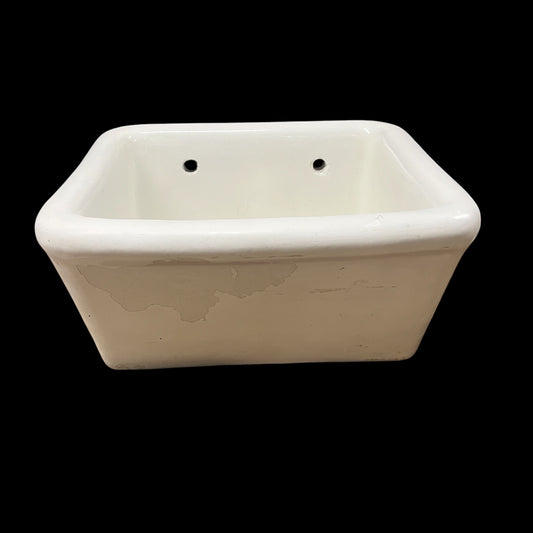 Large Basin Earthenware Antique Utility Sink With Legs