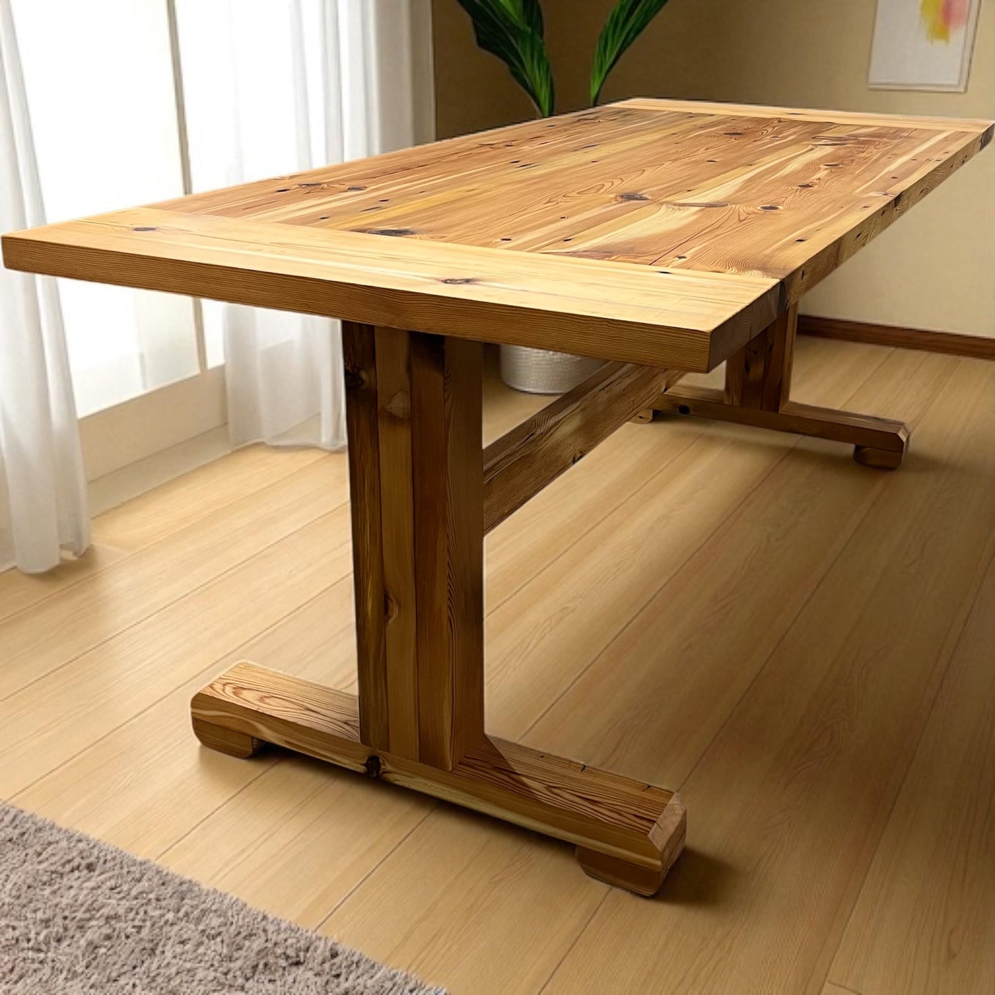 Custom Made Table Made From Reclaimed Antique Pine Table