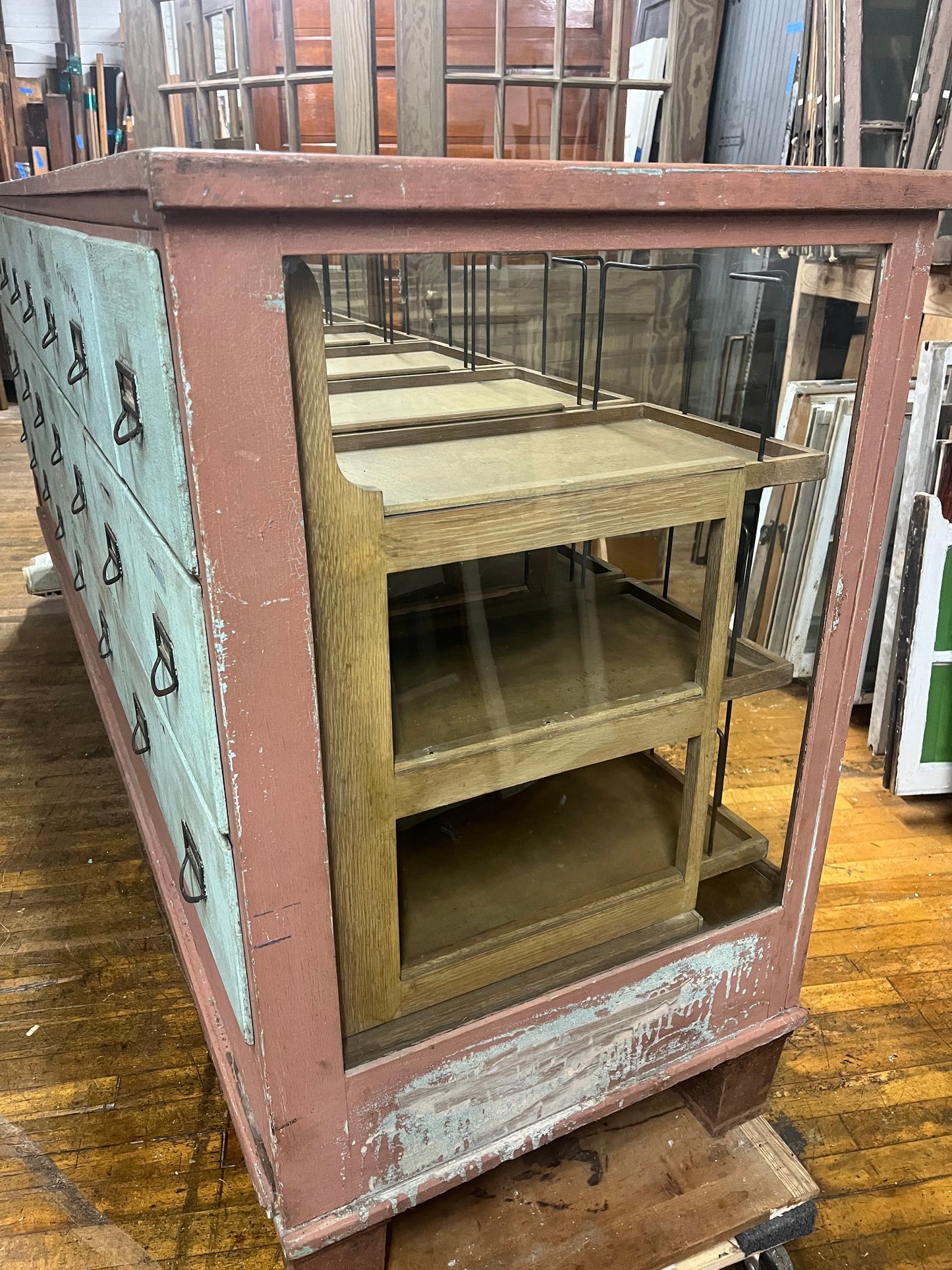 Antique Grand Rapids Show Case Co. Display Case Counter