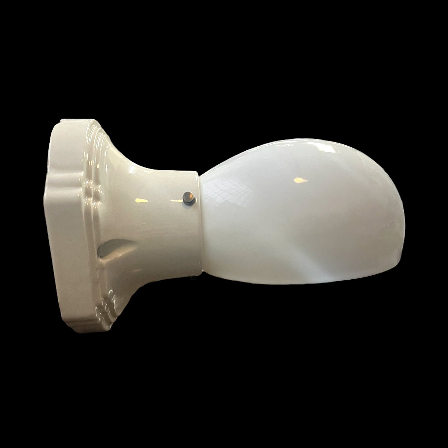 1920-30s Vintage Art Deco Porcelain Wall Sconce With Milk Glass Shade