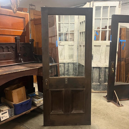 Antique Door with Wavy Glass and Doorbell