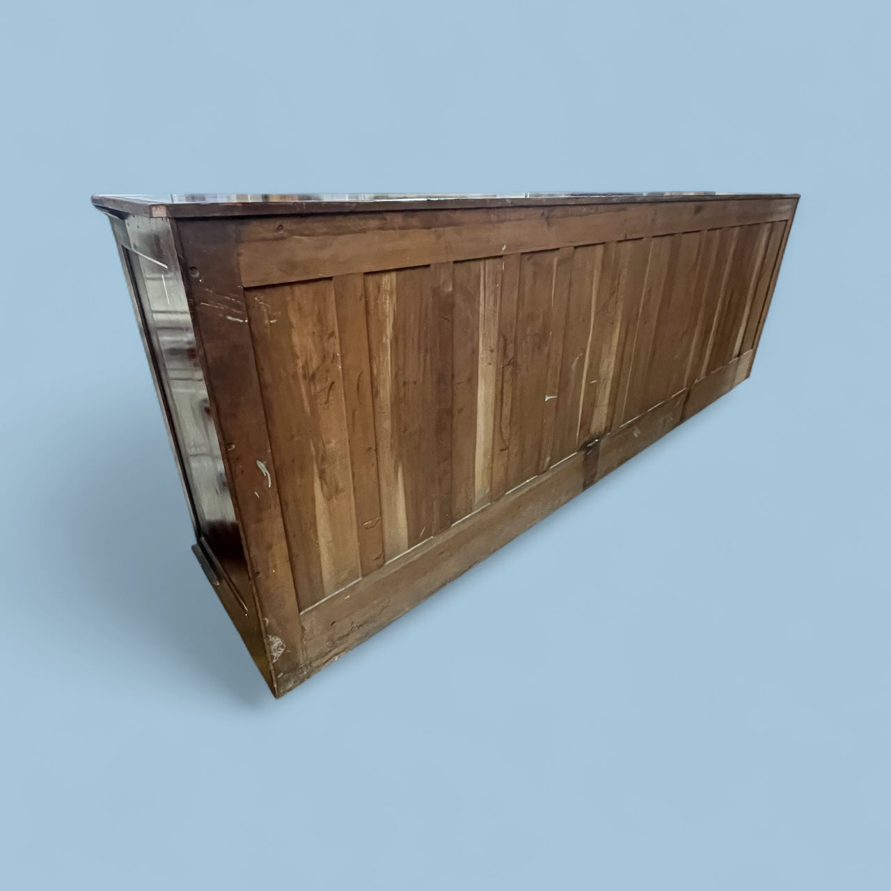 Huge Antique Solid Cherry Drug Store/Mercantile Cabinet with Tin Lining
