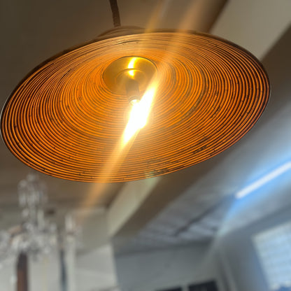 Extra-large Mid-Century Pencil Reed Pendant Light