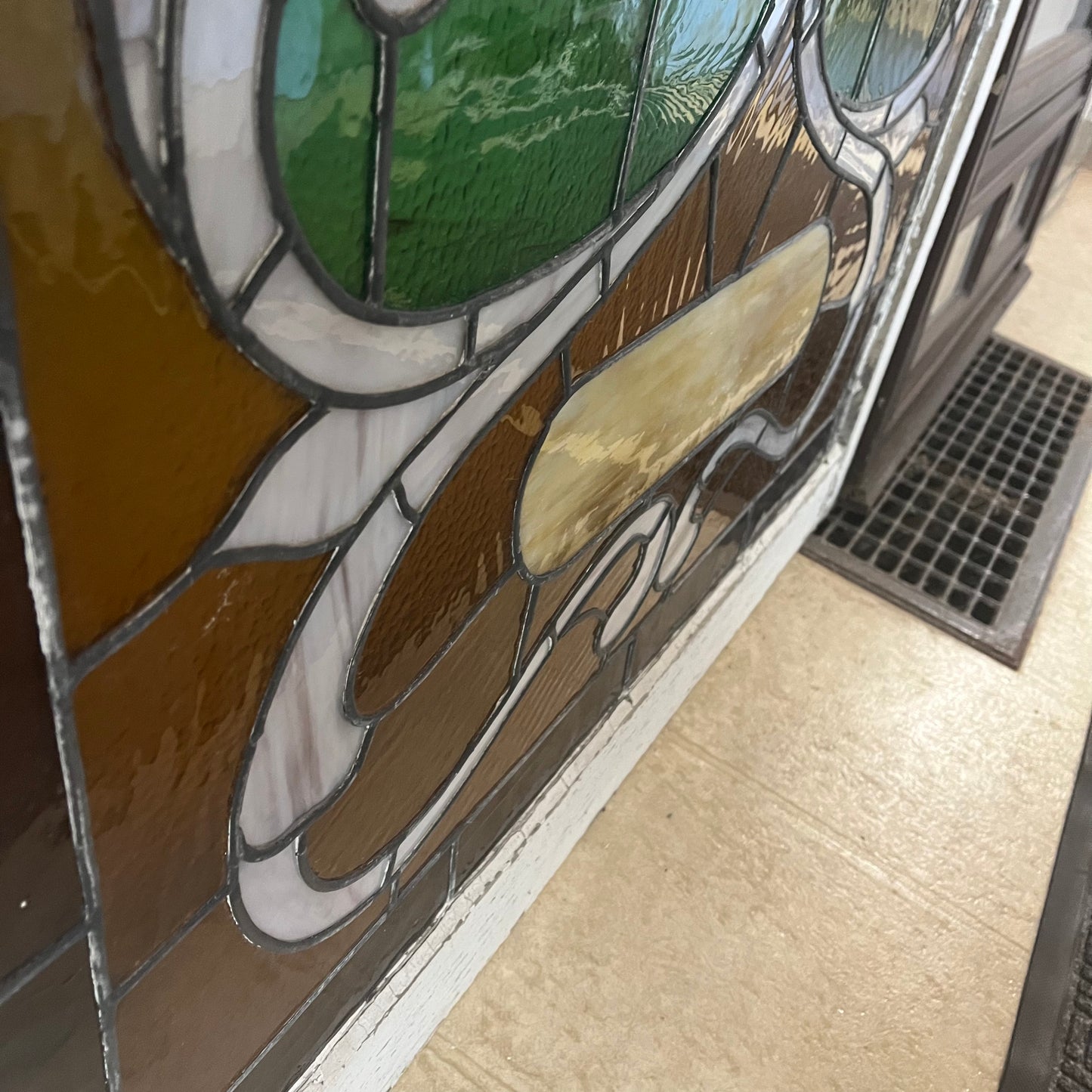 Large Antique Stained Glass Window