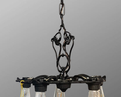 Antique Cast Iron Spanish Style Chandelier